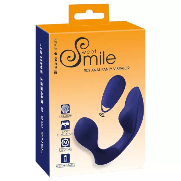 SMILE - fjärrstyrd anal- och trossvibrator (blå)