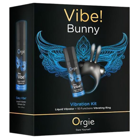 Orgie Bunny - vibratorisk penisring set - svart
