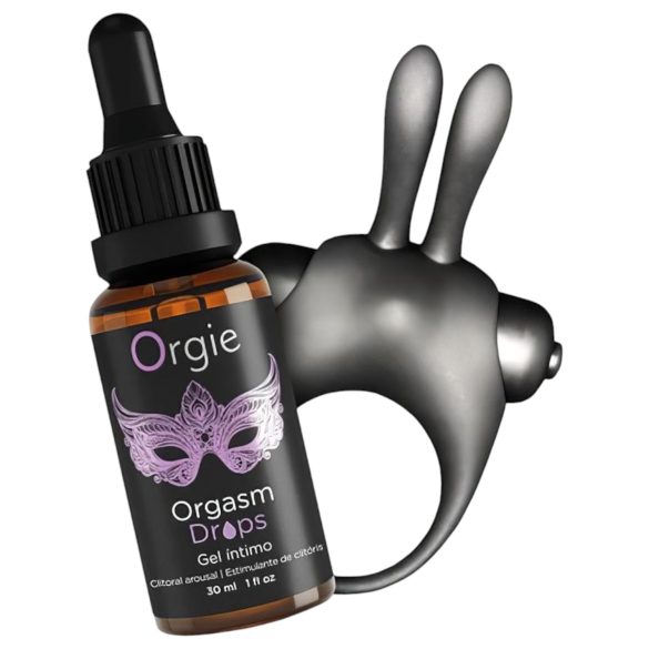 Orgie Orgasmisk Kanin - vibrerande penisring set (svart)