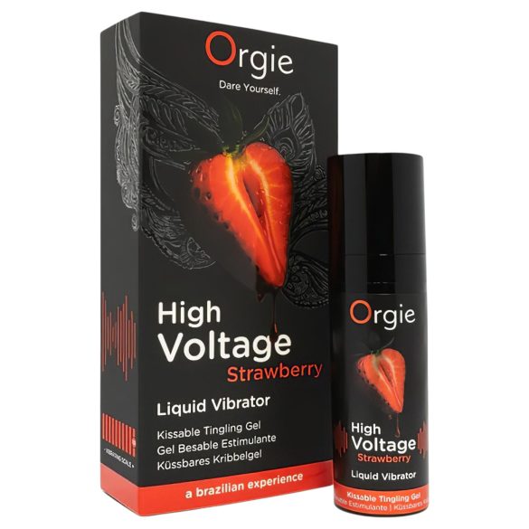 Orgie High Voltage - flytande vibrator - jordgubb - 15ml