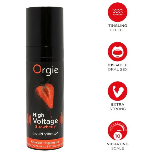 Orgie High Voltage - flytande vibrator - jordgubb - 15ml