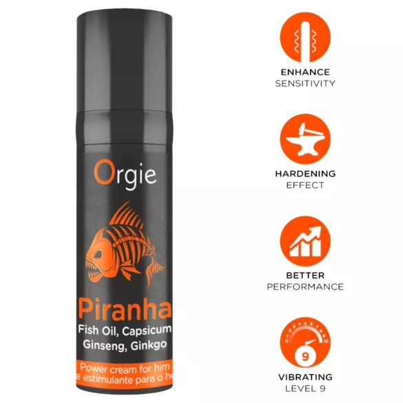 Orgie Piranha Power Cream stimulerande kräm för män (15 ml)