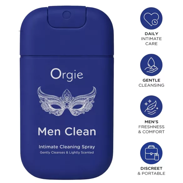 Orgie Men Clean - intimrengörande och uppfriskande spray för män (30 ml)