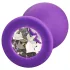 Baseks - silikons analplugg med kristall (lila) - 8 cm