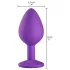 Baseks - silikons analplugg med kristall (lila) - 8 cm