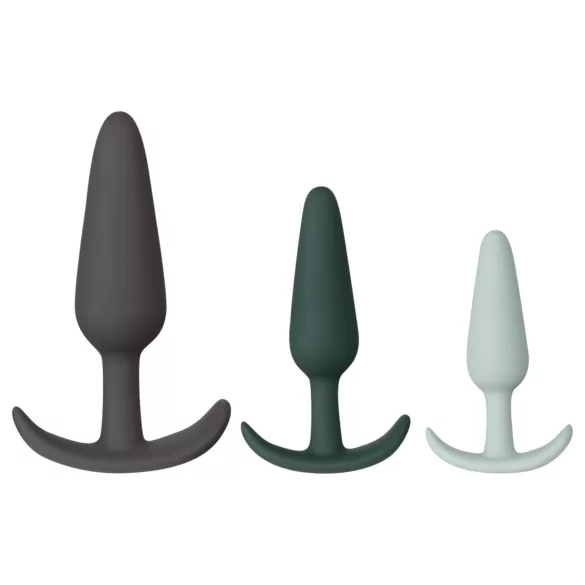 Amaysin - silikon analpluggsset (svart och grön) - 3 st