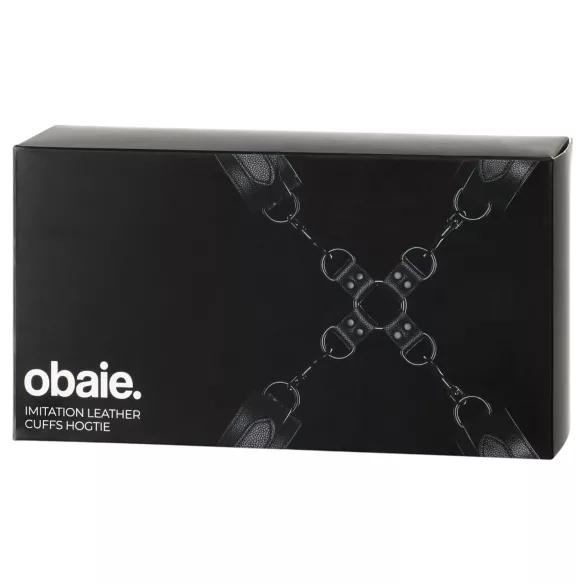 Obaie - set med konstläderhand- och fotbojor (svart)