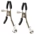 Baseks - bondage-set med piska och bröstvårtsklämmor (svart)