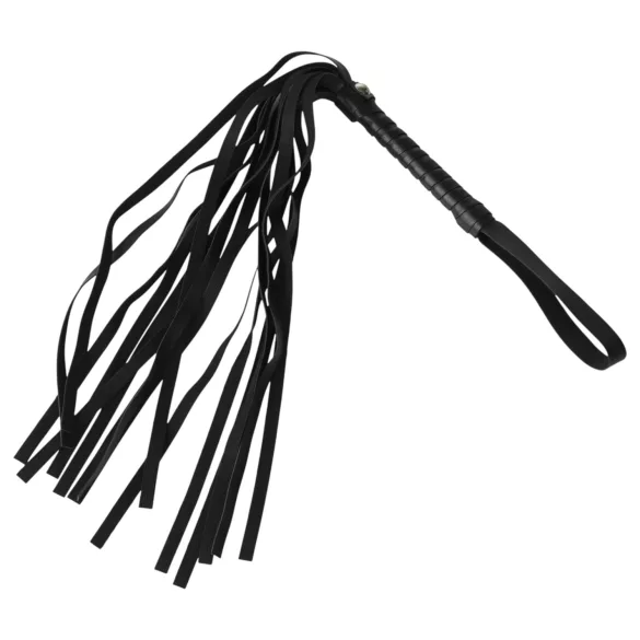 Baseks - bondage-set med piska och bröstvårtsklämmor (svart)