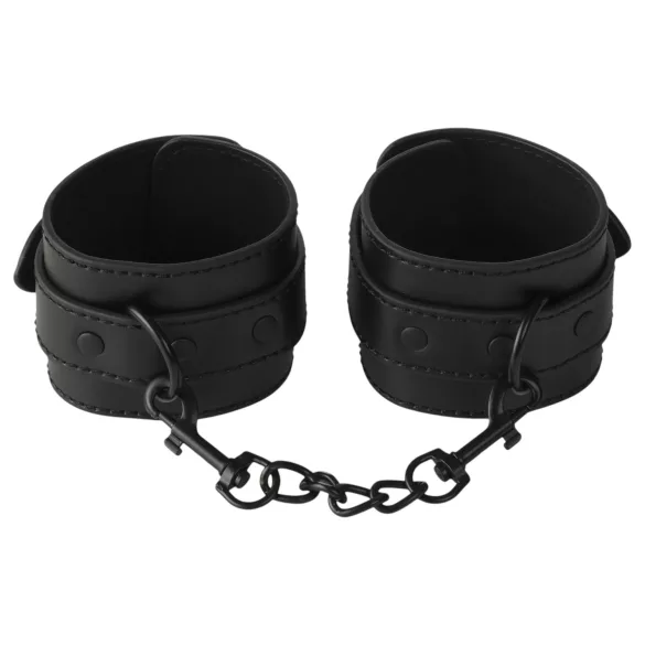 Baseks - bondage-set med piska och bröstvårtsklämmor (svart)