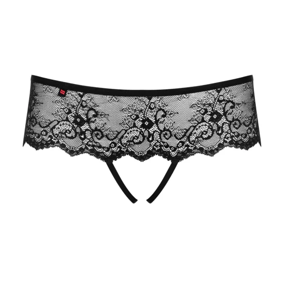 Obsessive Merossa - öppen stringtrosa med strass - svart - L/XL