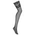Obsessive 810-STO-1 - breda spetsstrumpor - svart - L/XL