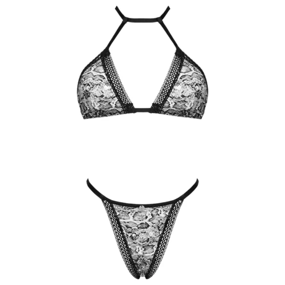 Obsessive Xenita - Transparent mönstrat bh-set (grå)