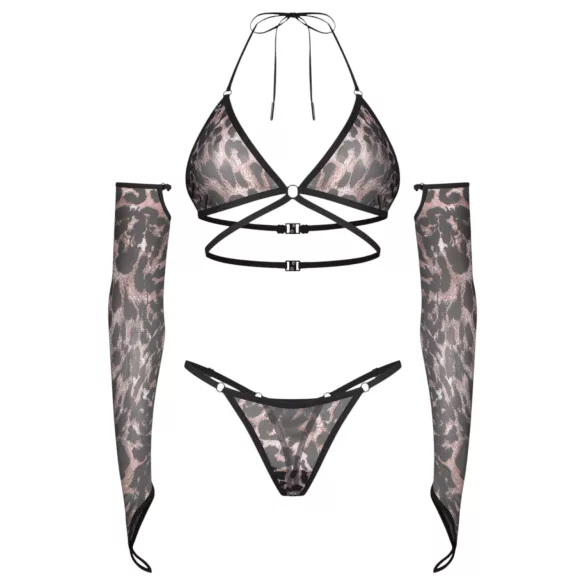 Obsessive Addia - nätset med leopardmönster - L/XL