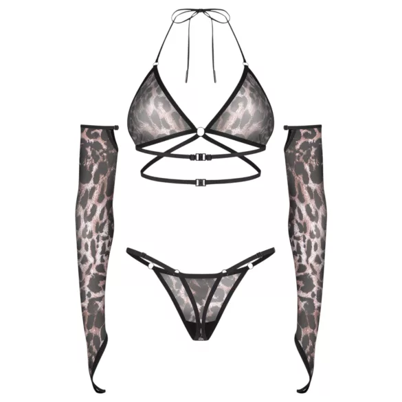 Obsessive Addia - nätset med leopardmönster - L/XL