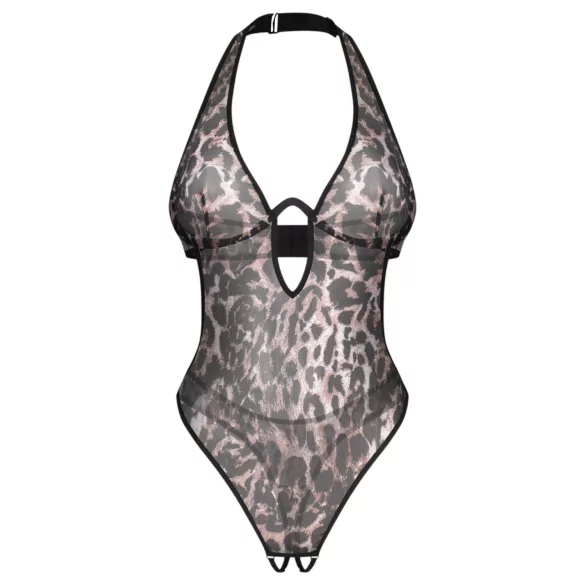 Obsessive Addia - leopardmönstrad öppen body