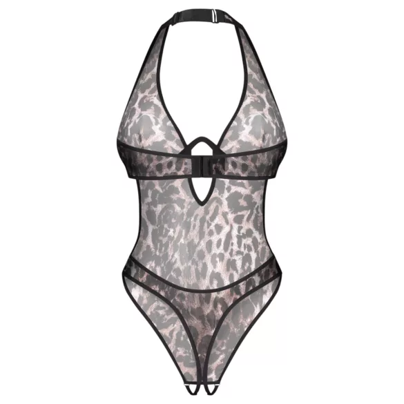 Obsessive Addia - leopardmönstrad öppen body