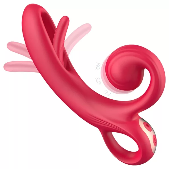 Sweet Play - rabbitvibrator med klitorisstimulans - silikon röd