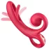 Sweet Play - rabbitvibrator med klitorisstimulans - silikon röd