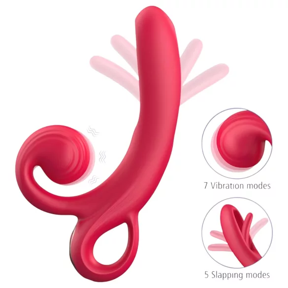 Sweet Play - rabbitvibrator med klitorisstimulans - silikon röd