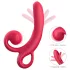 Sweet Play - rabbitvibrator med klitorisstimulans - silikon röd