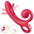 Sweet Play - rabbitvibrator med klitorisstimulans - silikon röd