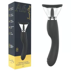   Sweet Play - 2-i-1 vibrator med tungliknande klitorisstimulator och sugfunktion (svart)