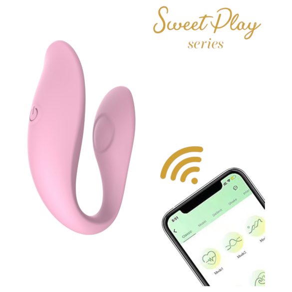Sweet Play - parvibrator med appstyrning - silikon rosa