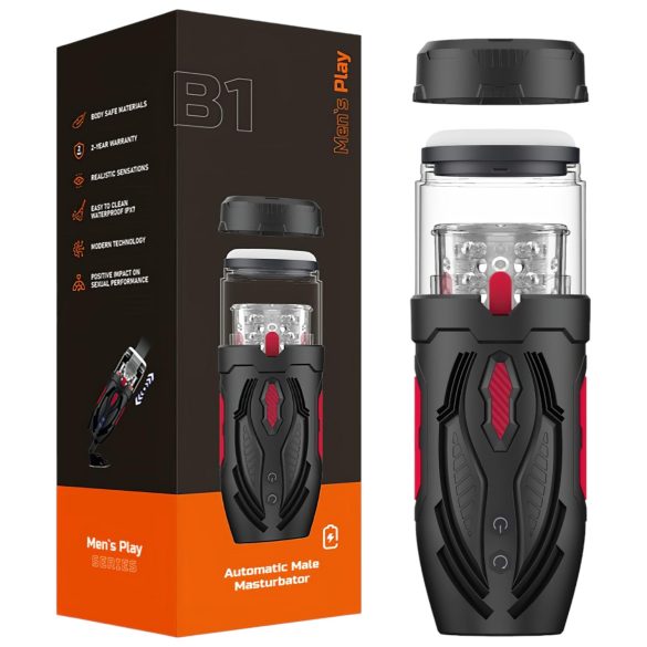 Men's Play - masturbator för män - roterande - svart