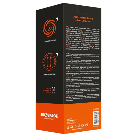 Men's Play - masturbator för män - roterande - svart