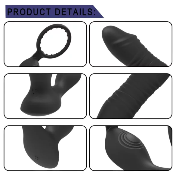 Men's Play - analvibrator med stötfunktion - svart