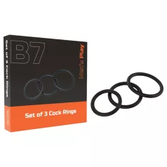 Men's Play - penisring set - svart silikon (3-pack)