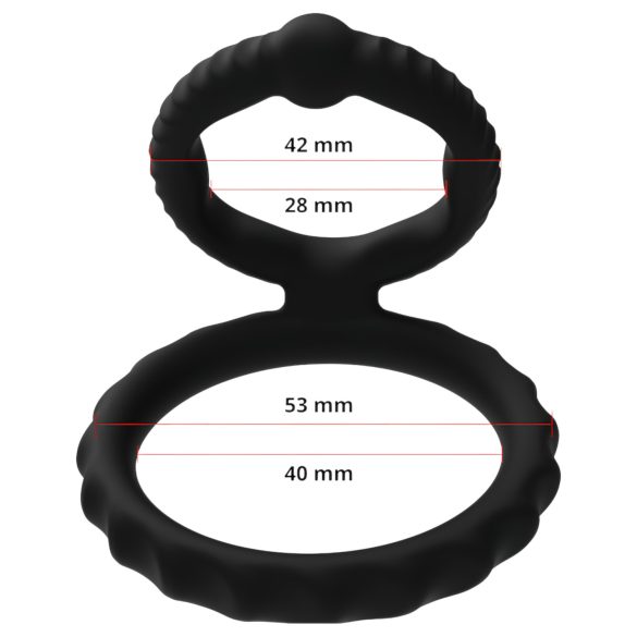 Men's Play - penisring med punggrepp - svart