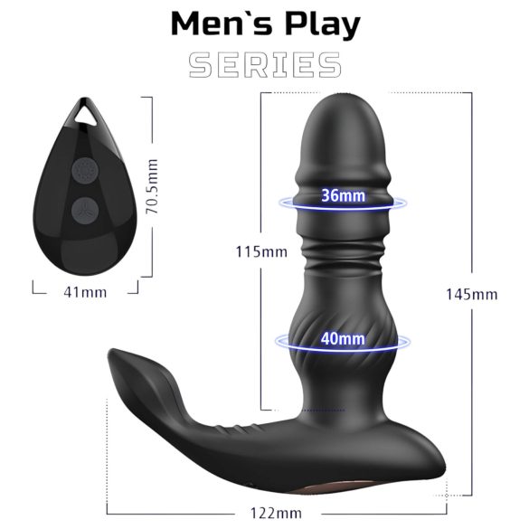 Men's Play - Rörlig prostata vibrator (svart)