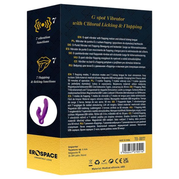 Sweet Play - G-punkt vibrator med tungfunktion - silikon lila