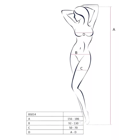 Passion BS014 - öppen nätbody med korsett - vit - S-L