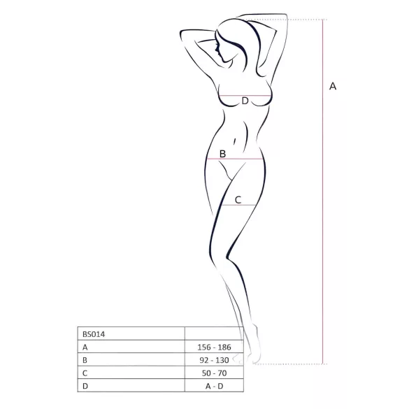 Passion BS014 - öppen nät overall med korsett - röd - S-L