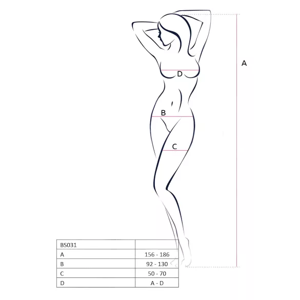 Passion BS031 - vit öppen overall (S-L)