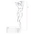 Passion BS036 - rosig, öppen overall (vit) - S-L