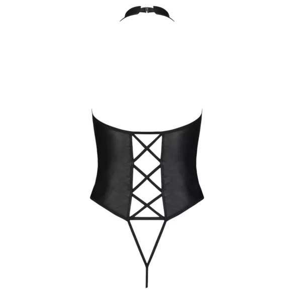 Passion Nancy - öppen body med korsband - svart - L/XL