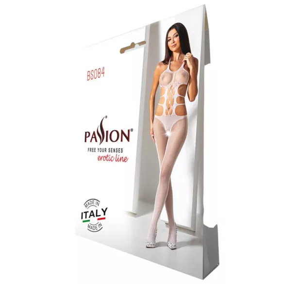 Passion BS084 - vit spetsbyxdress med snörning och topp (S-L)