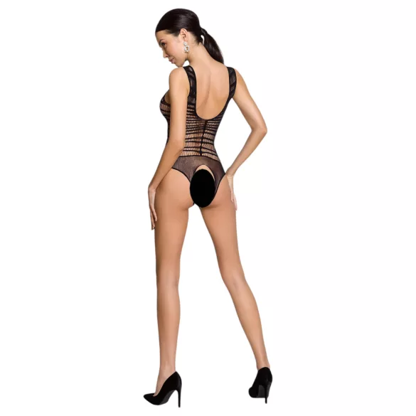 Passion BS086 - Transparent randig body (svart) - S-L