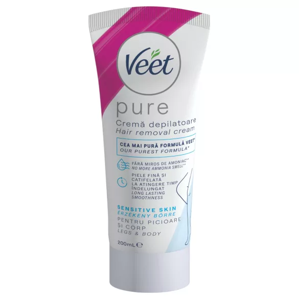 Veet Pure - hårborttagningskräm för ben och kropp - för känslig hud (200 ml)