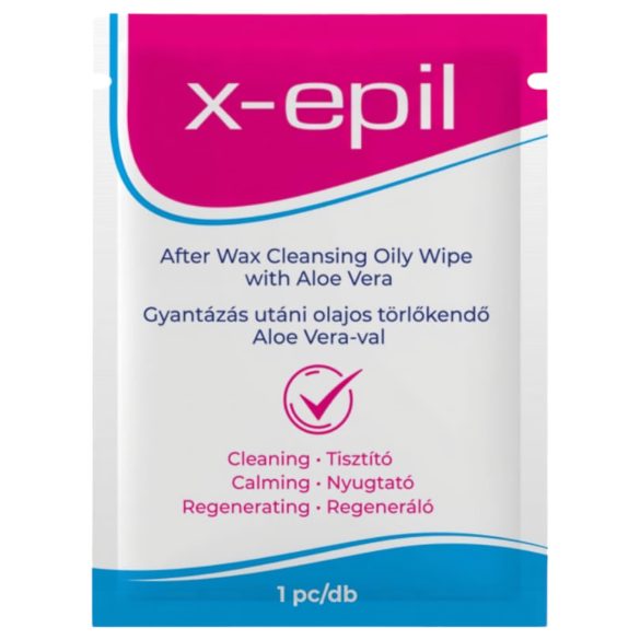 X-Epil - Oljiga våtservetter efter vaxning (1 st) - Aloe Vera