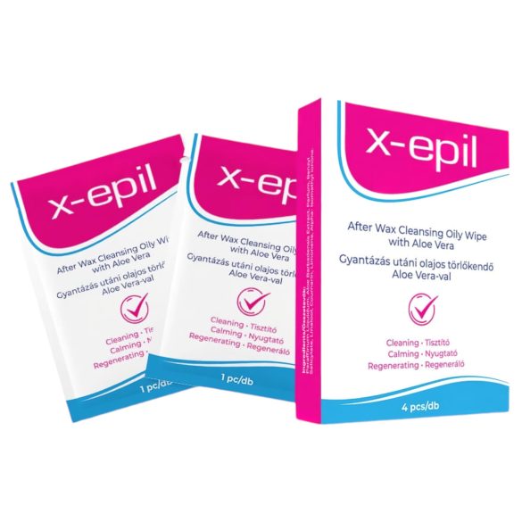 X-Epil - Efter-vaxningsservetter med olja (4 st) - Aloe Vera
