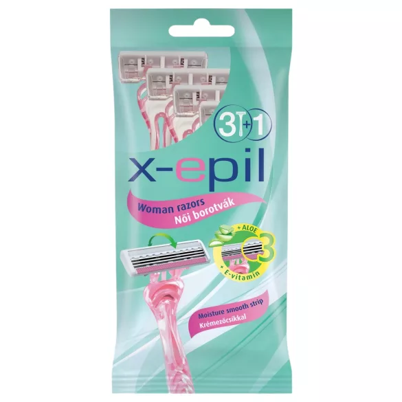 X-Epil - engångsrakhyvel för kvinnor - 3 blad - 4-pack