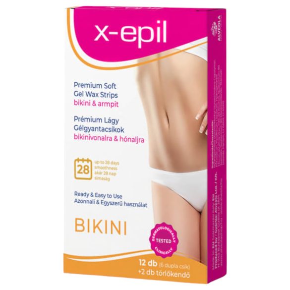 X-Epil - färdiga vaxremsor 12 st - bikinilinje/armhålor
