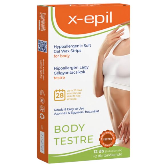 X-Epil - hypoallergeniska gelvaxremsor för kroppen (12 st)