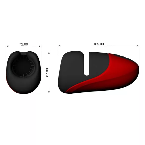 Lena - vibrerande masturbator med grepp - röd