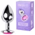 Desirel - analplugg med rosa juvel - silver/rosa - stor